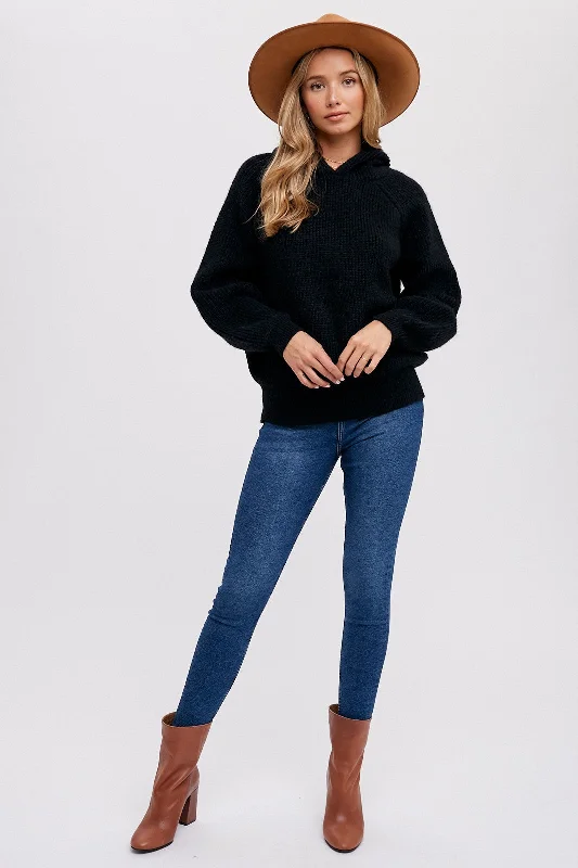 Black Hooded Sweater