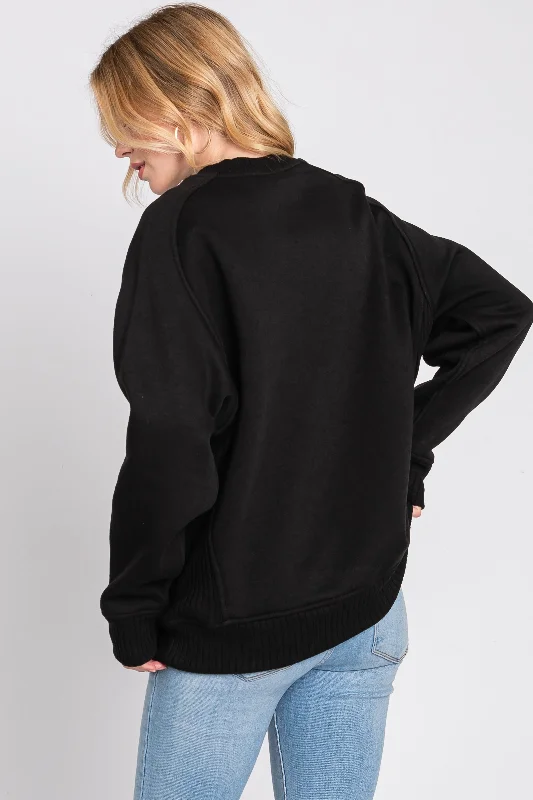 Black Pullover Terry Crewneck