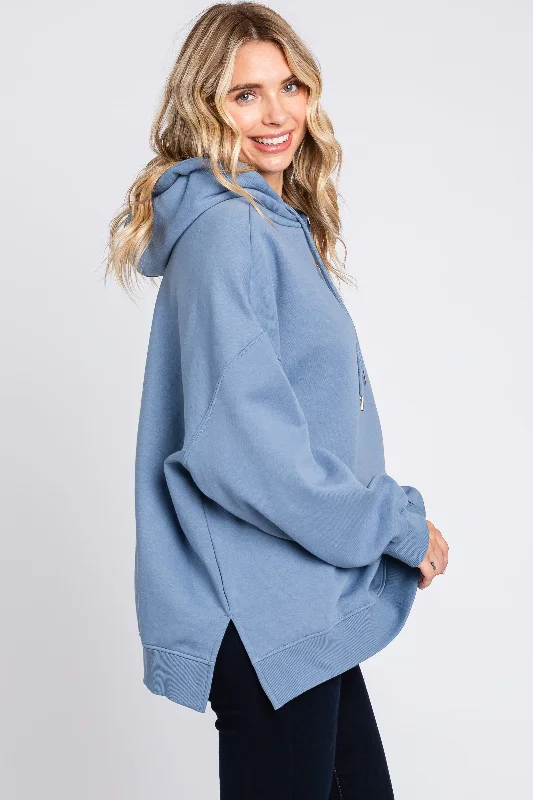 Blue Drawstring Hoodie