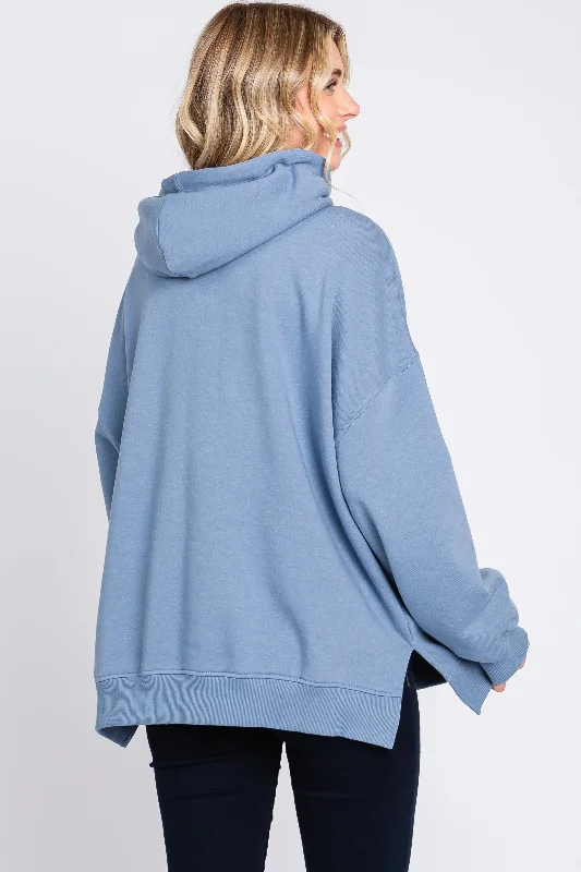 Blue Drawstring Hoodie