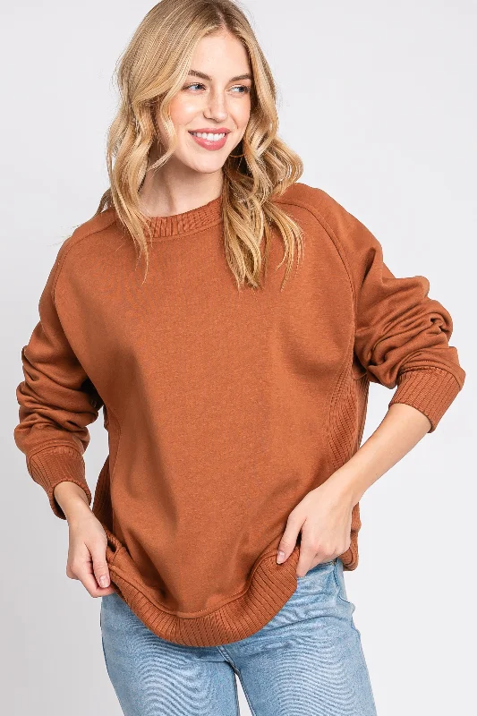 Camel Pullover Terry Crewneck