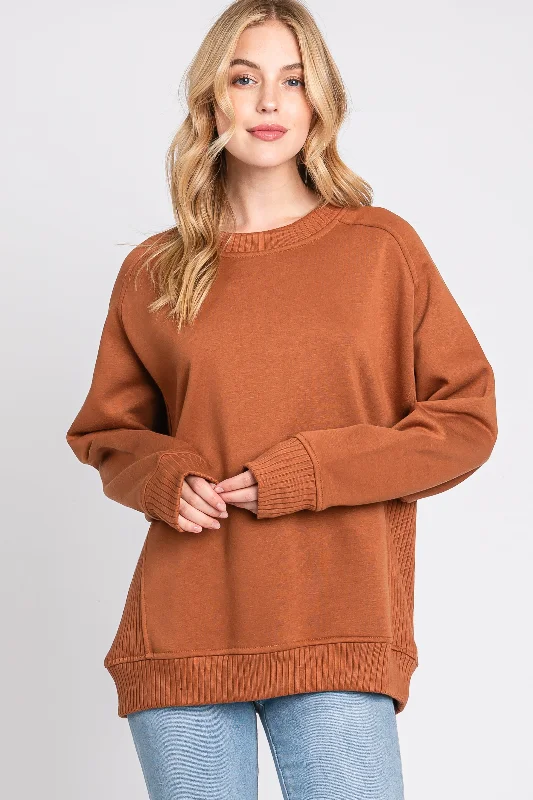 Camel Pullover Terry Crewneck