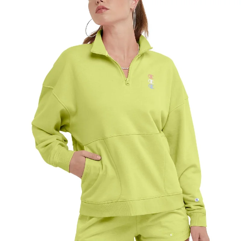 Champion Womens Logo Loungewear 3/4 Zip Pullover