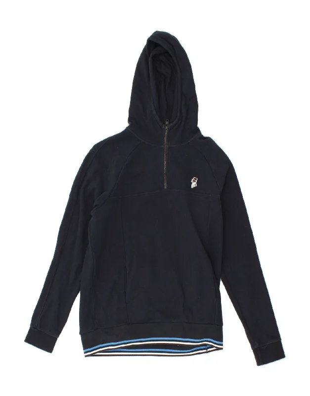 JACK WILLS Mens Hoodie Jumper Small Navy Blue Cotton