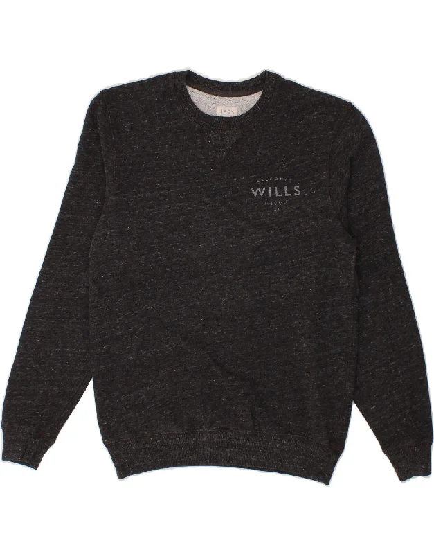 JACK WILLS Mens Sweatshirt Jumper XS Grey Flecked Cotton