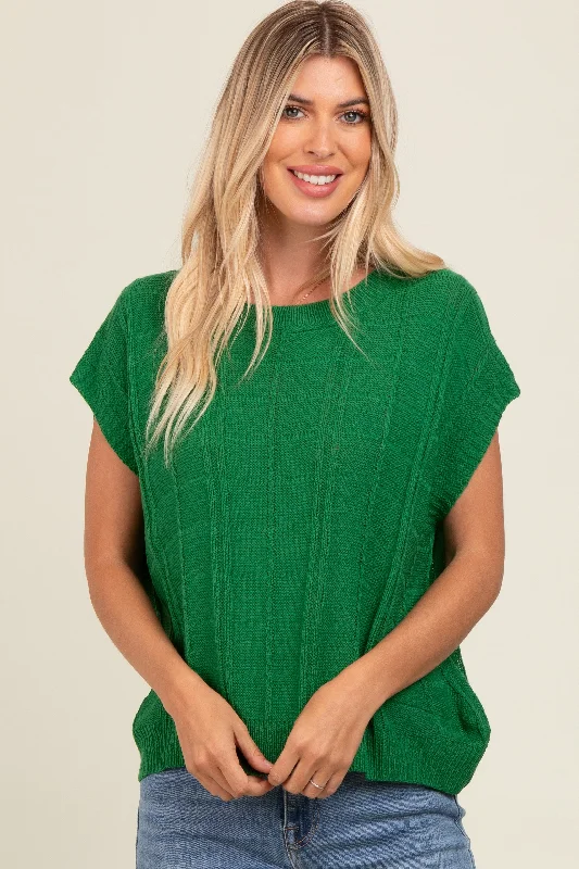 Jade Knit Short Sleeve Sweater Top