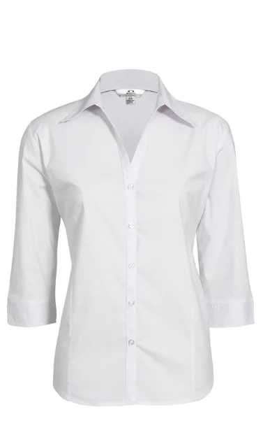 Womens Metro Shirt 3/4 Sleeve - White