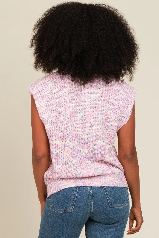 Lavender Multicolor Sweater Vest