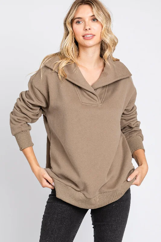 Mocha Collared Pullover