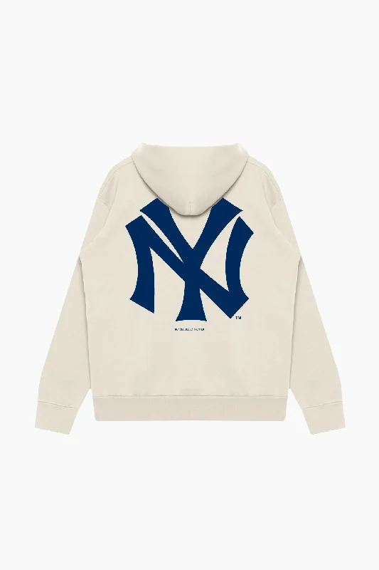 New York Yankees Heavyweight Hoodie - Ivory