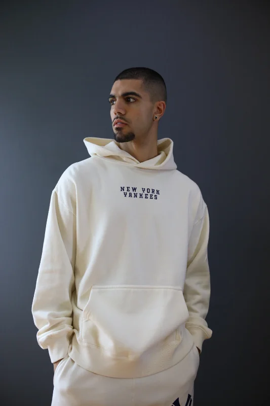 New York Yankees Heavyweight Hoodie - Ivory