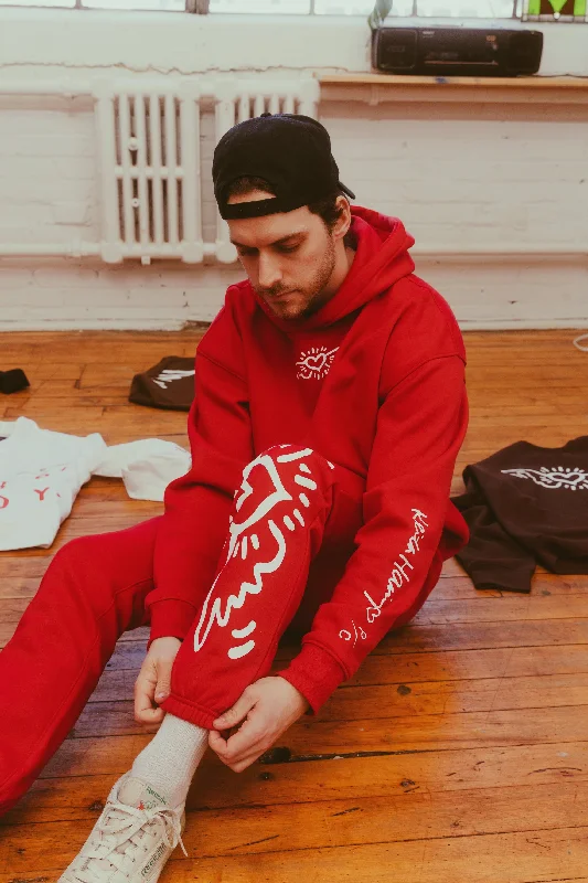 P/C x Keith Haring Heavyweight Hoodie - Red