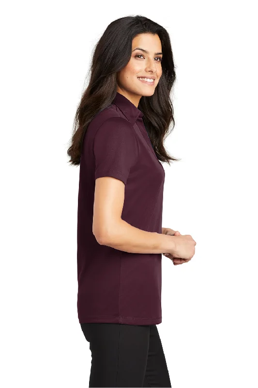 Port Authority Womens Silk Touch Performance Moisture Wicking Short Sleeve Polo Shirt - Maroon