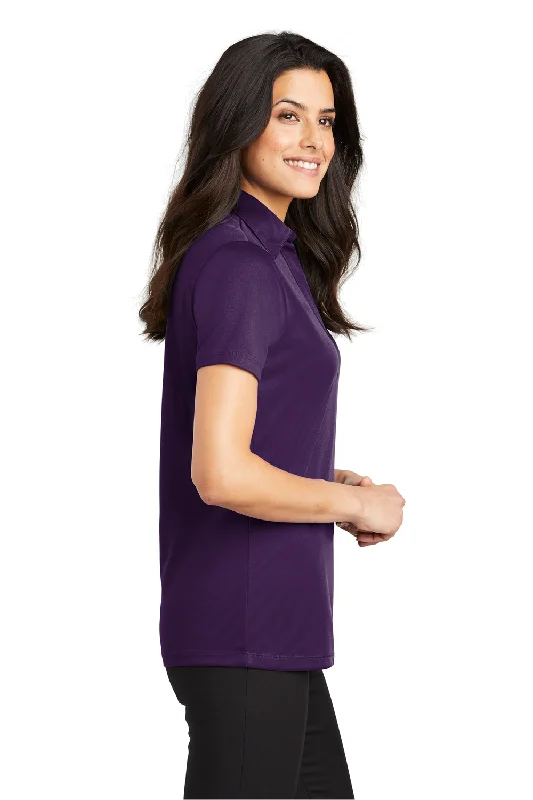 Port Authority Womens Silk Touch Performance Moisture Wicking Short Sleeve Polo Shirt - Bright Purple