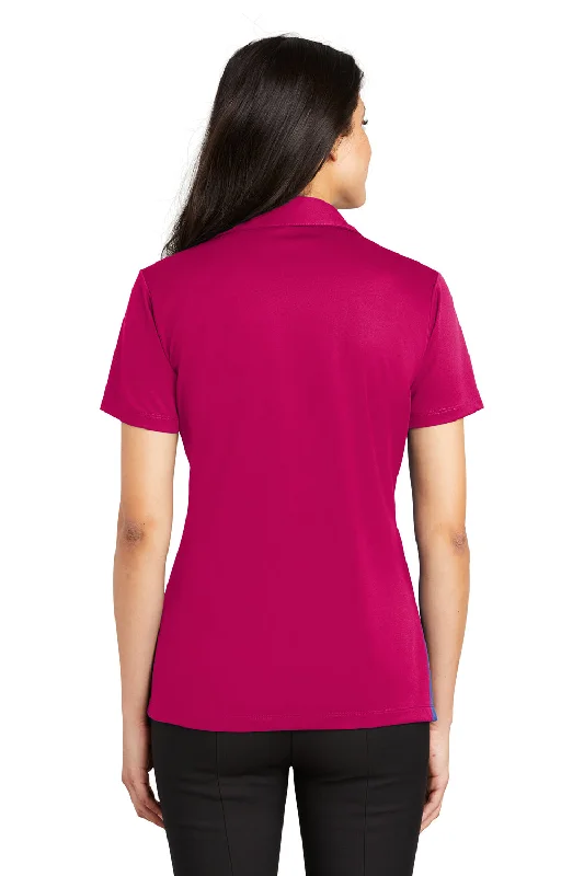 Port Authority Womens Silk Touch Performance Moisture Wicking Short Sleeve Polo Shirt - Raspberry Pink