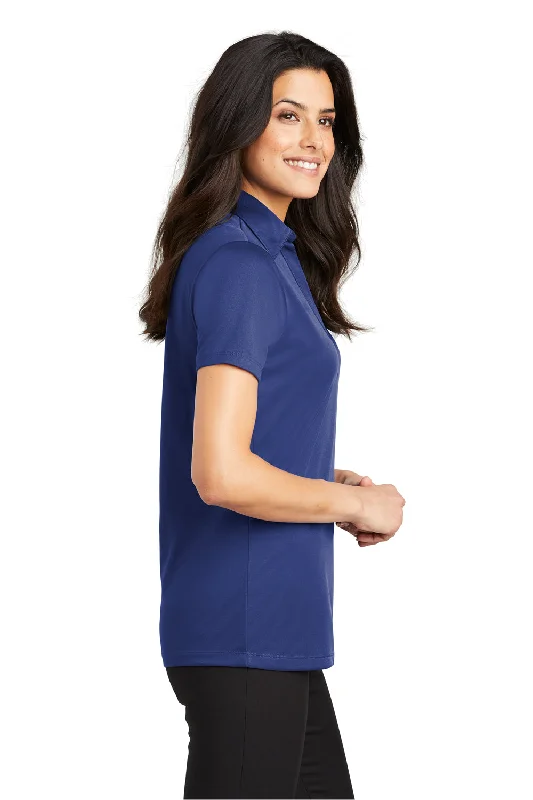 Port Authority Womens Silk Touch Performance Moisture Wicking Short Sleeve Polo Shirt - Royal Blue