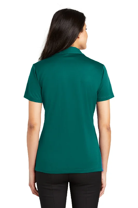 Port Authority Womens Silk Touch Performance Moisture Wicking Short Sleeve Polo Shirt - Teal Green