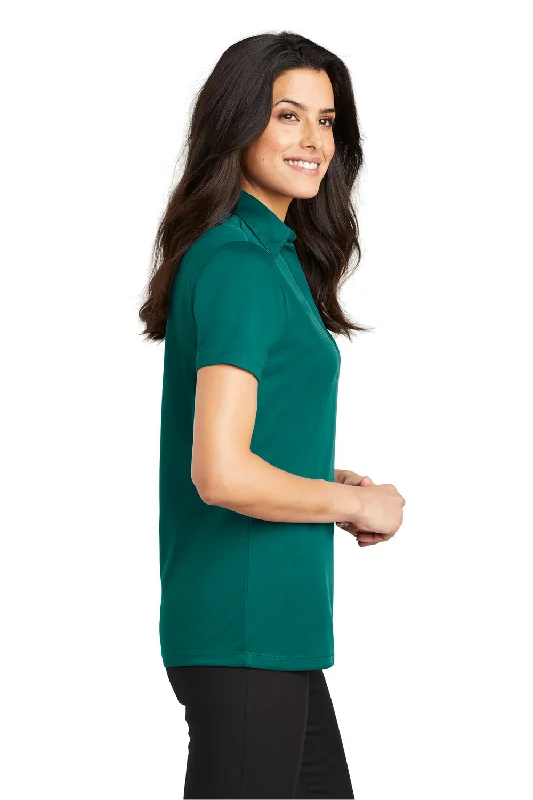 Port Authority Womens Silk Touch Performance Moisture Wicking Short Sleeve Polo Shirt - Teal Green