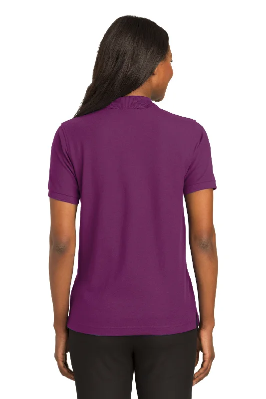 Port Authority Womens Silk Touch Wrinkle Resistant Short Sleeve Polo Shirt - Deep Berry Purple