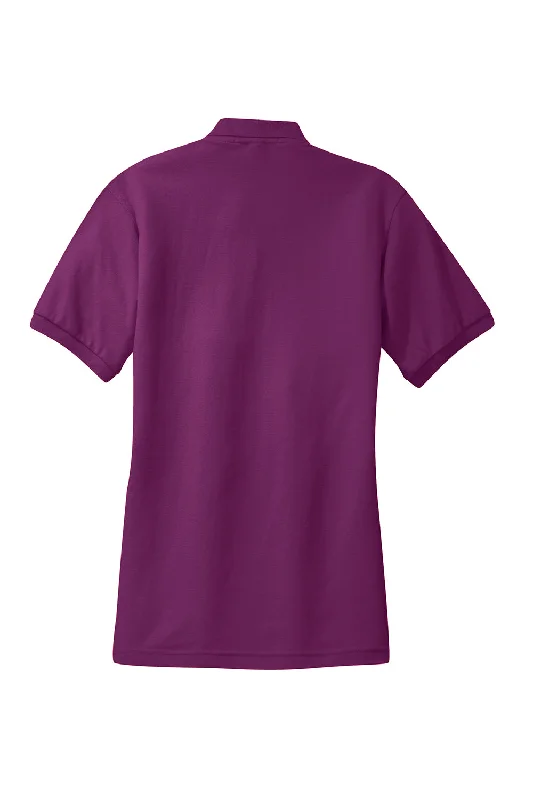 Port Authority Womens Silk Touch Wrinkle Resistant Short Sleeve Polo Shirt - Deep Berry Purple