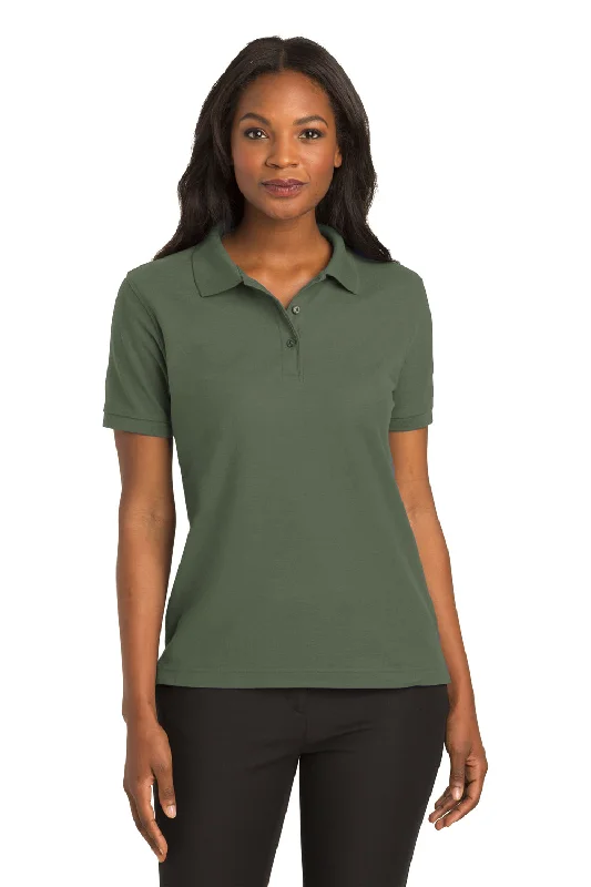 Port Authority Womens Silk Touch Wrinkle Resistant Short Sleeve Polo Shirt - Clover Green