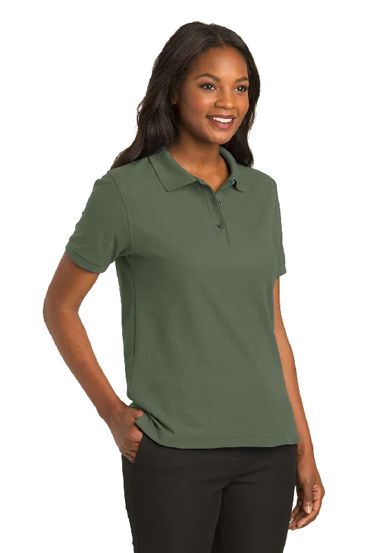 Port Authority Womens Silk Touch Wrinkle Resistant Short Sleeve Polo Shirt - Clover Green