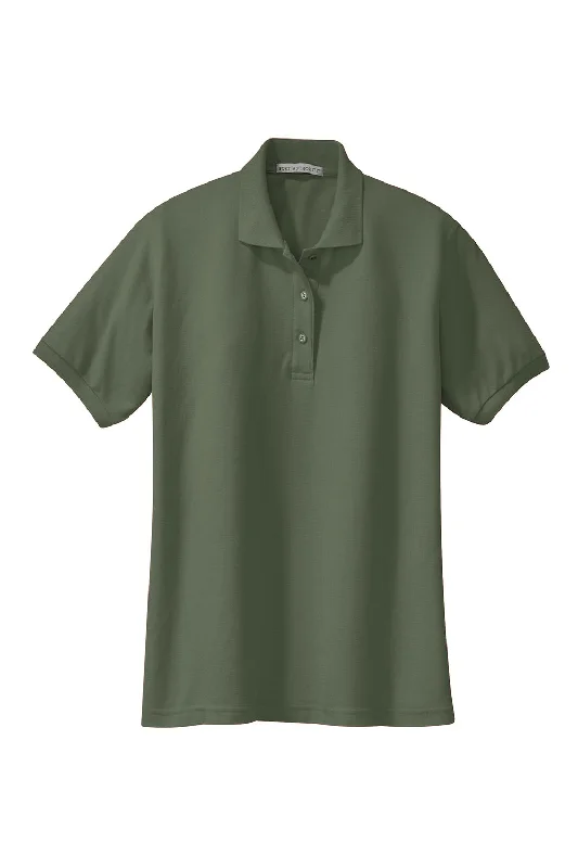 Port Authority Womens Silk Touch Wrinkle Resistant Short Sleeve Polo Shirt - Clover Green