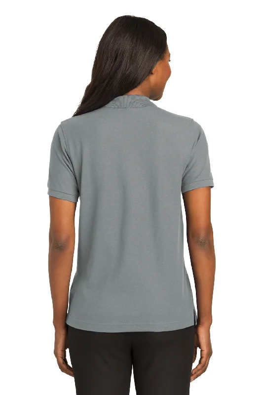 Port Authority Womens Silk Touch Wrinkle Resistant Short Sleeve Polo Shirt - Cool Grey