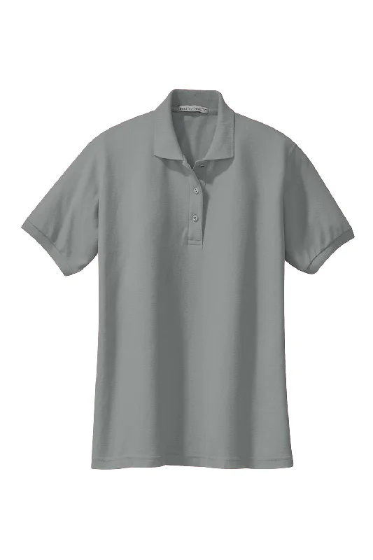 Port Authority Womens Silk Touch Wrinkle Resistant Short Sleeve Polo Shirt - Cool Grey