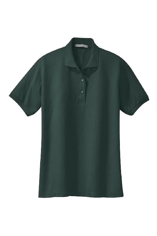 Port Authority Womens Silk Touch Wrinkle Resistant Short Sleeve Polo Shirt - Dark Green