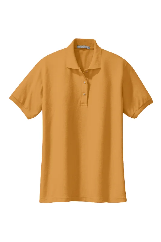 Port Authority Womens Silk Touch Wrinkle Resistant Short Sleeve Polo Shirt - Gold