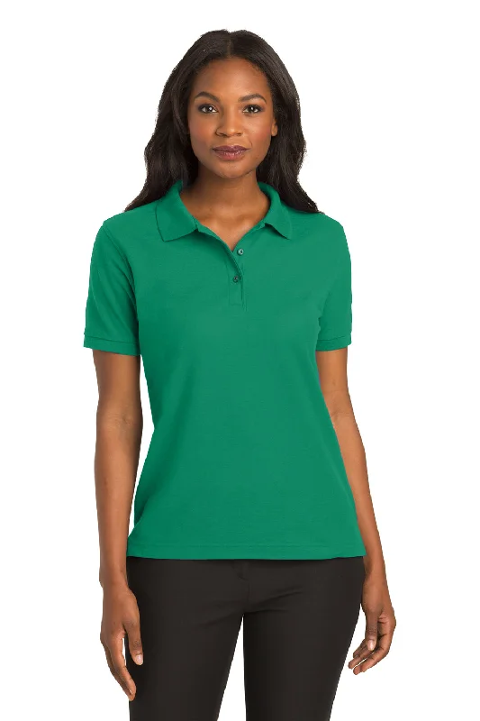 Port Authority Womens Silk Touch Wrinkle Resistant Short Sleeve Polo Shirt - Kelly Green