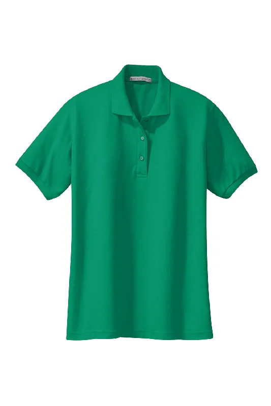 Port Authority Womens Silk Touch Wrinkle Resistant Short Sleeve Polo Shirt - Kelly Green