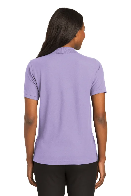 Port Authority Womens Silk Touch Wrinkle Resistant Short Sleeve Polo Shirt - Bright Lavender Purple