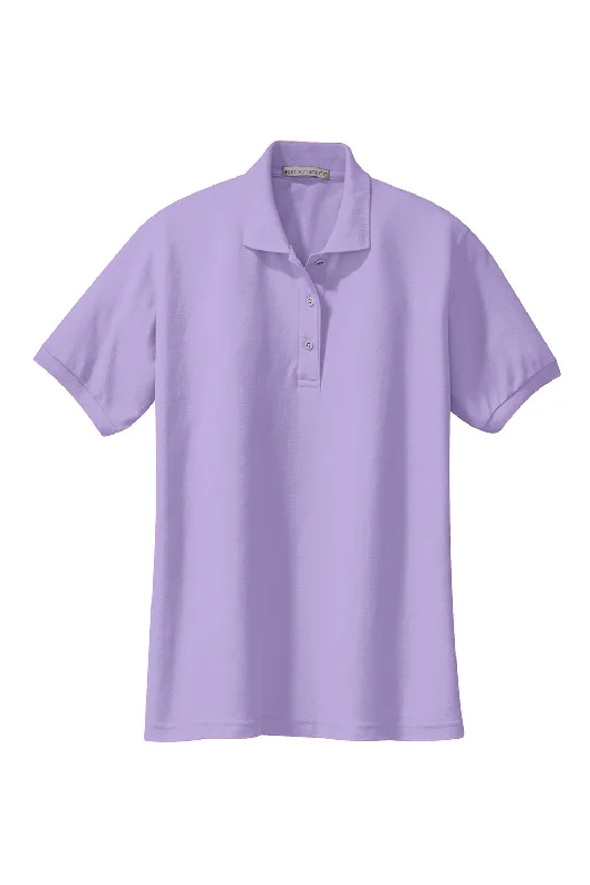 Port Authority Womens Silk Touch Wrinkle Resistant Short Sleeve Polo Shirt - Bright Lavender Purple