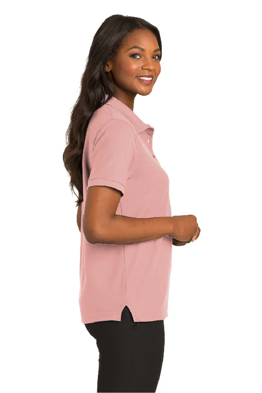 Port Authority Womens Silk Touch Wrinkle Resistant Short Sleeve Polo Shirt - Light Pink