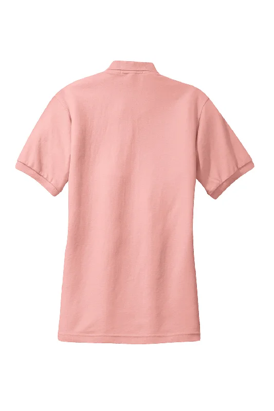 Port Authority Womens Silk Touch Wrinkle Resistant Short Sleeve Polo Shirt - Light Pink