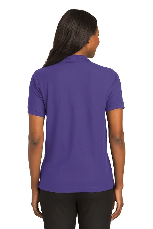 Port Authority Womens Silk Touch Wrinkle Resistant Short Sleeve Polo Shirt - Purple