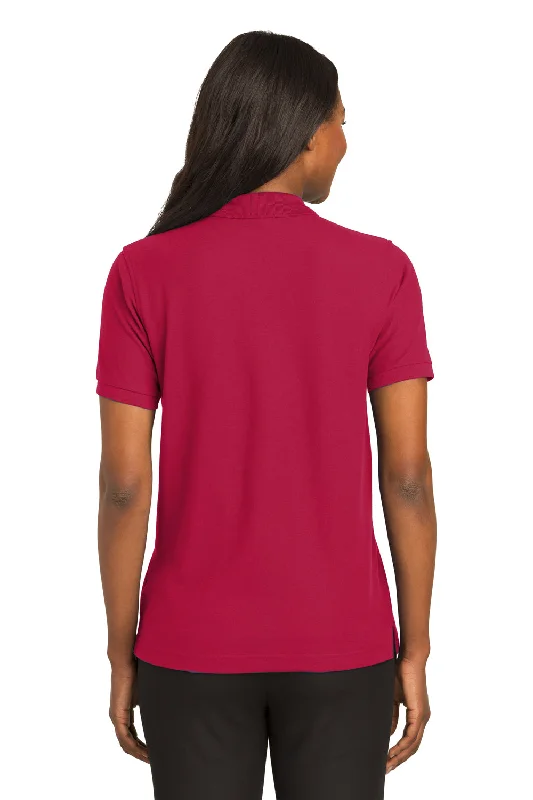 Port Authority Womens Silk Touch Wrinkle Resistant Short Sleeve Polo Shirt - Red