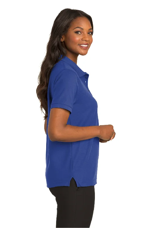 Port Authority Womens Silk Touch Wrinkle Resistant Short Sleeve Polo Shirt - Royal Blue