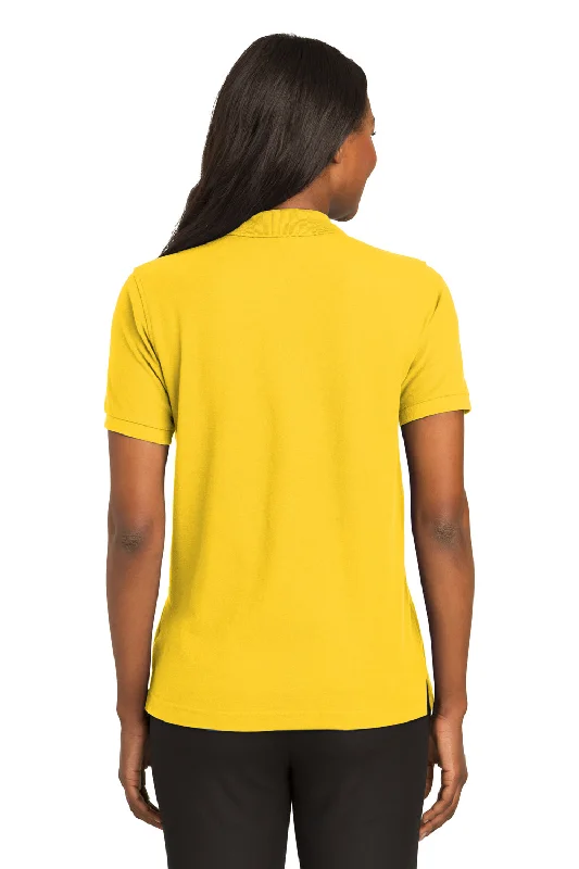 Port Authority Womens Silk Touch Wrinkle Resistant Short Sleeve Polo Shirt - Sunflower Yellow