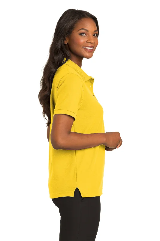 Port Authority Womens Silk Touch Wrinkle Resistant Short Sleeve Polo Shirt - Sunflower Yellow