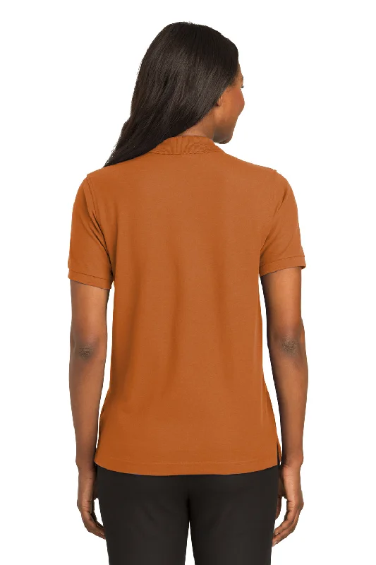 Port Authority Womens Silk Touch Wrinkle Resistant Short Sleeve Polo Shirt - Texas Orange