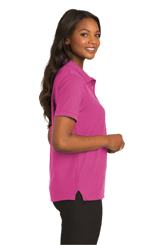 Port Authority Womens Silk Touch Wrinkle Resistant Short Sleeve Polo Shirt - Tropical Pink