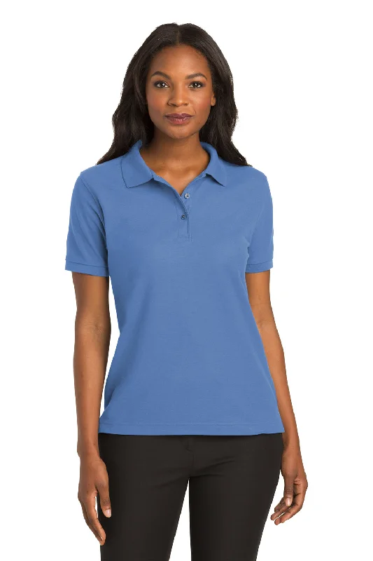 Port Authority Womens Silk Touch Wrinkle Resistant Short Sleeve Polo Shirt - Ultramarine Blue