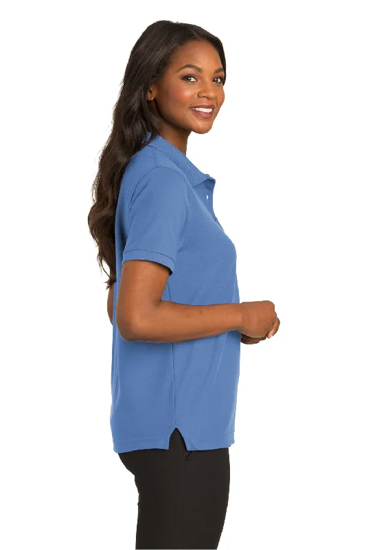 Port Authority Womens Silk Touch Wrinkle Resistant Short Sleeve Polo Shirt - Ultramarine Blue