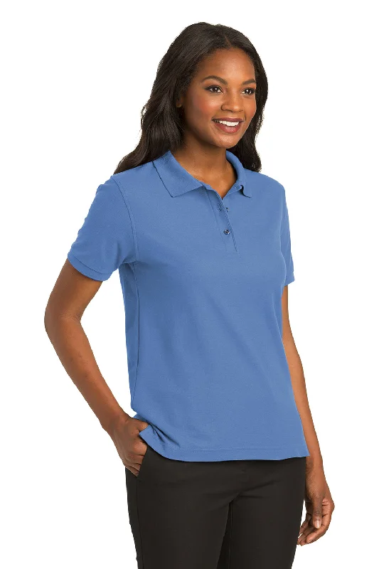 Port Authority Womens Silk Touch Wrinkle Resistant Short Sleeve Polo Shirt - Ultramarine Blue