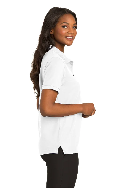 Port Authority Womens Silk Touch Wrinkle Resistant Short Sleeve Polo Shirt - White