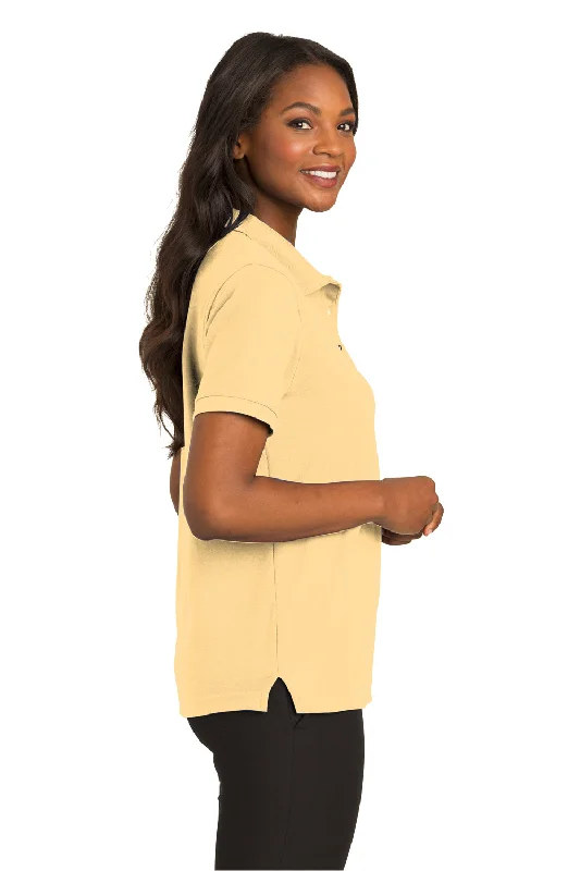 Port Authority Womens Silk Touch Wrinkle Resistant Short Sleeve Polo Shirt - Banana Yellow