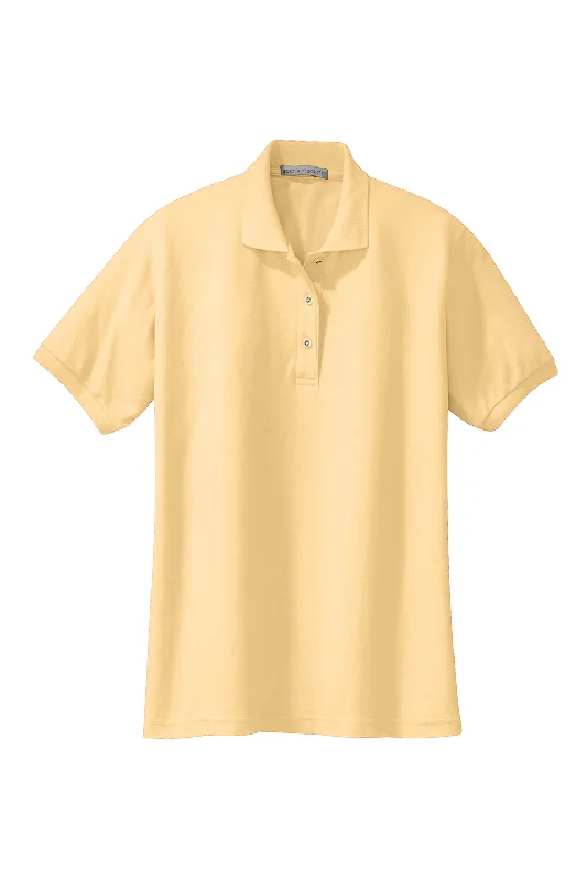 Port Authority Womens Silk Touch Wrinkle Resistant Short Sleeve Polo Shirt - Banana Yellow